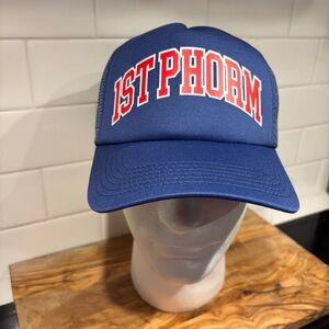 VINTAGE STYLE 1st Form VARSITY Spell Out FOAM TRUCKER Hat NWOT Blue Red SnapBack